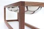 Triple Dog Feeder | Storage Stand in Storage by Wake the Tree Furniture Co. Item made of walnut & steel compatible with minimalism and mid century modern style