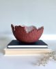 Maroon Eggshell Decorative Bowl Paper Mache Material | Decorative Objects by TM Olson Collection. Item made of paper compatible with country & farmhouse and rustic style