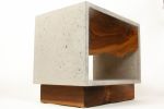 The base | Nightstand in Storage by Curly Woods. Item composed of oak wood and concrete in industrial style
