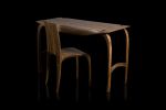 Writing desk in Solid English Walnut, Design No5 | Tables by Jonathan Field. Item made of walnut works with contemporary & modern style