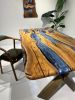 Olive Epoxy Resin Dining Table - Custom Wood Kitchen Table | Tables by Tinella Collection. Item composed of wood in minimalism or art deco style