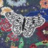 hand-embroidered needlepoint NIGHTSWIMMING canvas, ooak | Embroidery in Wall Hangings by Mommani Threads. Item made of wool compatible with contemporary and eclectic & maximalism style