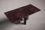 Luna Rectangular Elazig Cherry Marble Dining Table | Tables by HamamDecor LLC. Item composed of marble in mediterranean or modern style