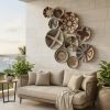Set of 10 Modern Boho Wall Decor Baskets | Decorative Plate in Decorative Objects by Sarmal Design. Item composed of bamboo and cotton in boho or country & farmhouse style