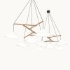 Emily Group of Nine | Chandeliers by MOSS Objects. Item composed of oak wood and steel in minimalism or mid century modern style