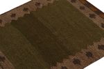 1980s Vintage Sofreh Kilim rug in Green Striae with Beige | Area Rug in Rugs by Rug and Kilim