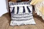 Ava Boho Artisanal Weave Handloom Cushion-Handcraft Cotton | Pillows by Humanity Centred Designs. Item made of cotton works with boho & minimalism style