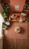 Solid Terracotta Hand Tufted Wool Rug | Area Rug in Rugs by Krafcreation. Item made of cotton works with boho & minimalism style