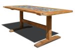 Rustic wood with mosaic inlay outdoor table | Dining Table in Tables by Abodeacious