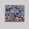 FANTASY GARDEN - original floral painting | Oil And Acrylic Painting in Paintings by Marinela Puscasu. Item composed of canvas in contemporary or country & farmhouse style