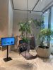 Minimal Hanging Sling Chair in the Sanctury Japan | Hammock in Chairs by Studio Stirling | Roppongi Hills in Minato City. Item made of steel with leather works with boho & minimalism style