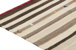Vintage Persian Kilim in Beige-Brown Stripes, Panel Style | Area Rug in Rugs by Rug and Kilim