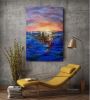 La liberación del sol | Oil And Acrylic Painting in Paintings by Elena Parau. Item made of canvas works with contemporary & country & farmhouse style