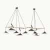 Emily Group of Nine Pendant Light – Dark Bronze Semi-Matte | Pendants by MOSS Objects. Item composed of oak wood & steel compatible with contemporary and modern style