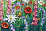 Summer's Bursting Bloom | Oil And Acrylic Painting in Paintings by DaggArt. Item composed of canvas in country & farmhouse style
