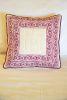 Floral Bordered Cushion Cover with Embroidery | Sham in Linens & Bedding by Jaipur Bloc House. Item composed of cotton