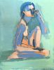 Figure Study Blue | Paintings by Rebecca Jack
