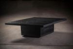 Adamas Black Oak Coffee Table | Tables by Aeterna Furniture. Item composed of oak wood