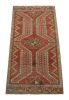 Vintage Turkish Oushak Rug in Red & Pink with Geometric | Area Rug in Rugs by Rug and Kilim