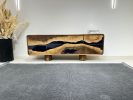 Black Walnut Epoxy Resin Sideboard - Custom Wooden Cabinet | Storage by Tinella Collection. Item made of wood works with minimalism & contemporary style