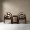 Legacy Shijin Taishi Armchair Trio with Natural Cloud Marble | Chairs by Dynasty Artisan. Item made of wood works with contemporary & eclectic & maximalism style
