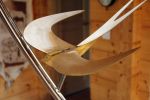 Modern Bird Sculpture Of Swallows | Sculptures by Jeroen Stok. Item made of wood
