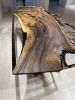 Epoxy Resin Table Top, Clear Epoxy Resin Dining Wood Table | Dining Table in Tables by Tinella Collection. Item composed of oak wood and metal in boho or minimalism style