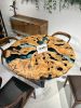 Round Custom Wood Table - Olive Epoxy Dining Room Table | Dining Table in Tables by Tinella Collection. Item made of wood with metal works with minimalism & contemporary style