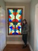 Indoor stained glass shutters | Ornament in Decorative Objects by Annie Sinton Glass. Item composed of wood and synthetic