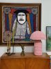 The Knitty Table Lamp in Light Pink | Lamps by Meg Morrison. Item composed of fabric and ceramic in boho or mid century modern style