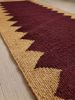 Handwoven Maroon/Tan Wool Stair Runner | Runner Rug in Rugs by Evergreen Carpets. Item composed of wool in boho or minimalism style