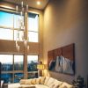 Rainfall Foyer Chandelier with 25 Frosted White Glass | Pendants by Galilee Lighting. Item made of metal with glass works with minimalism & modern style