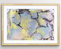 Sun Pools I Japanese Marbling I Ink on Cotton Paper | Mixed Media in Paintings by KMOK Art. Item composed of paper compatible with boho and minimalism style