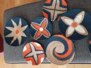 Set Of 9 Baskets Wall Decor | Decorative Plate in Decorative Objects by Sarmal Design. Item made of bamboo with cotton works with boho & contemporary style