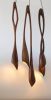 Frida, Jacky & Mathilde | Pendants by Nadine Hajjar Studio. Item made of walnut works with minimalism & mid century modern style