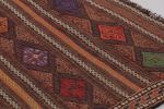 Vintage Persian Soumak Kilim, Earth Tones with Diamond | Area Rug in Rugs by Rug and Kilim