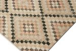 Vintage Turkish Rug in Cream with All-Over Diamond Medallion | Area Rug in Rugs by Rug and Kilim