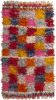 Vintage Midcentury Tulu Red and White Wool Rug 12559 | Area Rug in Rugs by Rug and Kilim