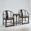 Legacy Minimalist Ming Dynasty Style Horseshoe Armchair Trio | Chairs by Dynasty Artisan. Item composed of wood in minimalism or contemporary style