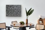 How Deep Is Your Love? Black & White | Oil And Acrylic Painting in Paintings by Theodora Miller. Item composed of wood in minimalism or contemporary style