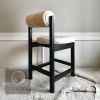 Rody Counter Stool - Sheepskin / Leather | Chairs by YJ Interiors. Item made of oak wood with fabric works with mid century modern & contemporary style