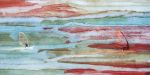 Malibu Windsurfers | Oil And Acrylic Painting in Paintings by Irena Orlov. Item composed of canvas & synthetic