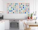 Color Wheels 1 & 2, 24"x24" | Oil And Acrylic Painting in Paintings by Bibby Gignilliat. Item made of synthetic
