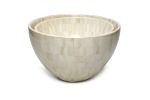 Large Round Bowls with Bone Marquetry - Shanti | Decorative Bowl in Decorative Objects by FARRAGO DESIGN INC. Item works with mid century modern & contemporary style