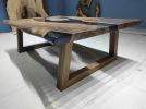 Clear Epoxy Resin Table, Walnut Dining Table, Custom Resin | Tables by LuxuryEpoxyFurniture. Item composed of wood & synthetic