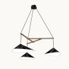 Emily Group of Three Pendant Light – Black High Gloss | Chandeliers by MOSS Objects. Item composed of oak wood and steel in contemporary or modern style