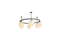 Tona Halo Milk Glass Chandelier - Long | Chandeliers by Atrix Lighting | Los Angeles in Los Angeles. Item composed of steel & glass