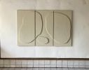 ‘Cocoon’ | Wall Sculpture in Wall Hangings by Greyya Jay. Item made of oak wood with cement works with minimalism & japandi style