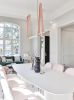 Dovell Hanging Lamp | Coral | Pendants by Atelier Stōbben. Item made of oak wood & aluminum compatible with minimalism and contemporary style