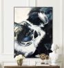 Abstract art in blue, black and white | Oil And Acrylic Painting in Paintings by Lynette Melnyk. Item composed of canvas & synthetic